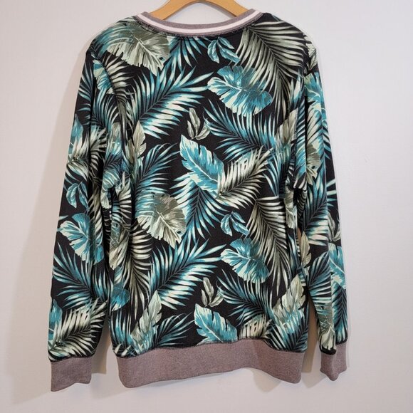 PINK Limited Edition Sweatshirt Tropical Floral Leaf Pattern Crewneck Sz XS - Picture 8 of 8